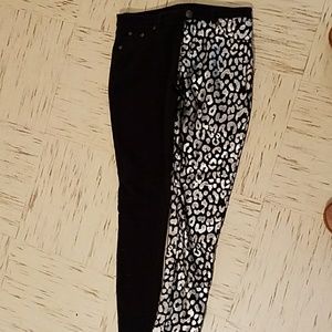 Black and Silver Skinny Pants